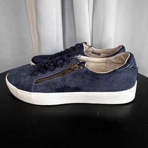 Revitalign Orthotic Navy Suede Sneakers Women's Size 7.5 B Lace Up Zipper Accent